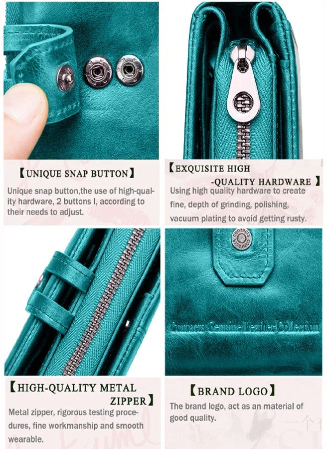 كونتاكتس مجموعة هدايا محفظة كونتاكتس الفاخرة المصنوعة من الجلد الطبيعي (أزرق وأخضر) - Image 2